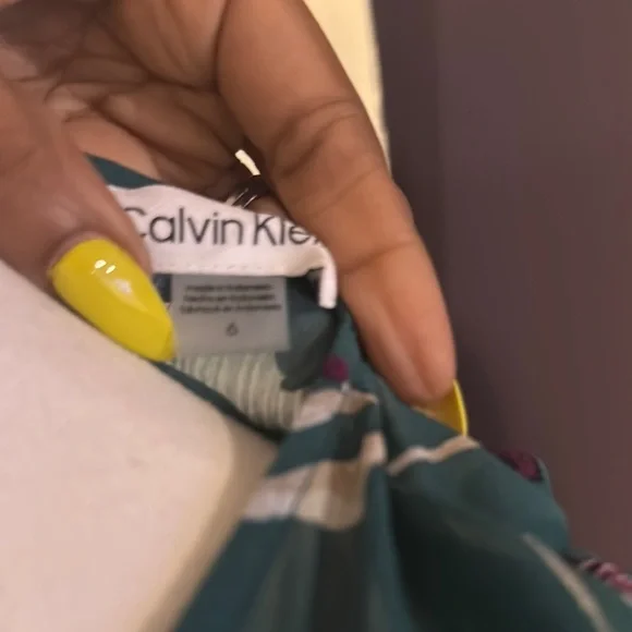 Calvin Klein Teal Floral Midi Dress - Picture 2 of 5